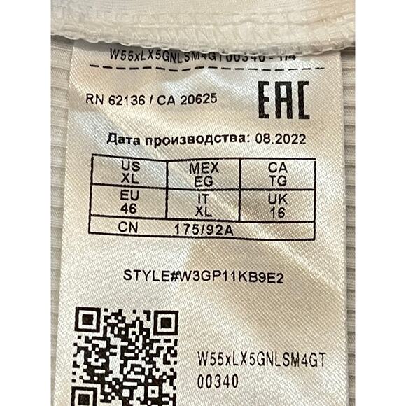 NWT Guess Eco White Nataly Rib Knit Top Size Xl - Picture 6 of 8